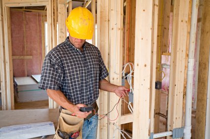 Wiring a new home by PTI Electric, Plumbing, & HVAC.